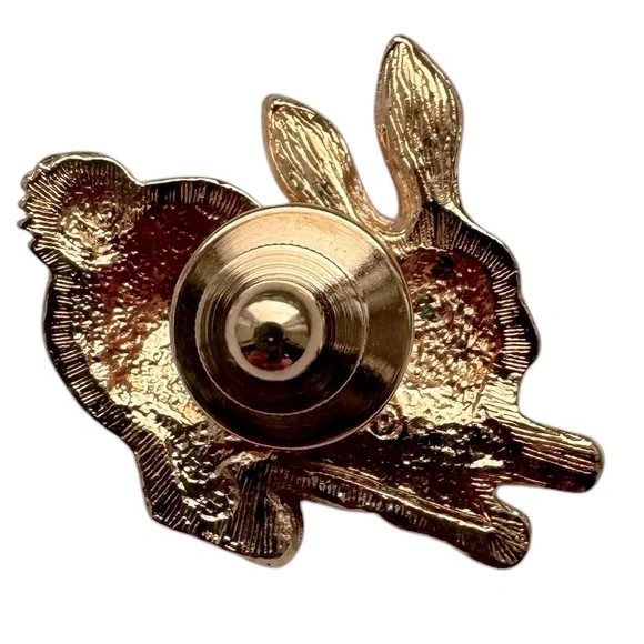 Vintage Avon Gold Tone with Rhinestones Bunny Brooch - Picture 4 of 7